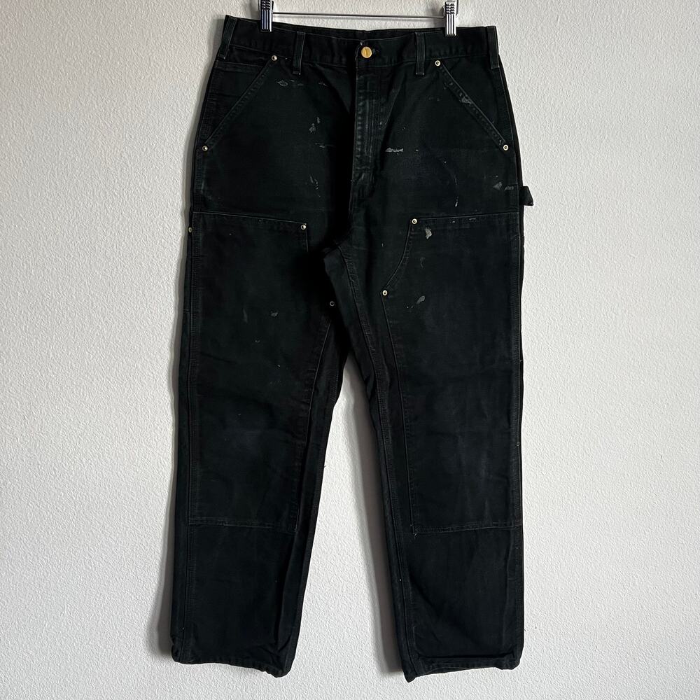 Carhartt B01 BLK black double knee work wear carpenter pants